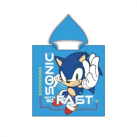 Sonic a sündisznó strand törölköző poncsó 55x110 cm (Fast Dry)