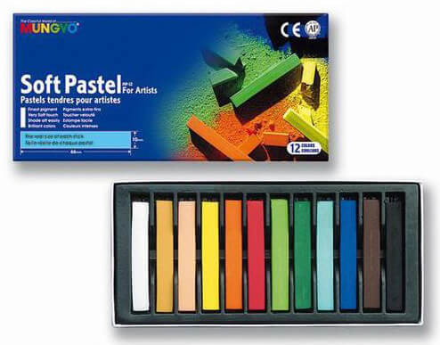 Porkréta, porpasztell, MUNGYO Soft Pastel For Artists, 12 db-os