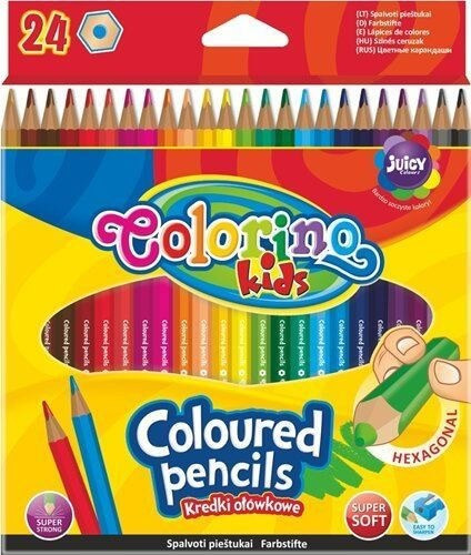 Színes ceruzakészlet 24 db-os, Colorino hexagonal, hatszög test