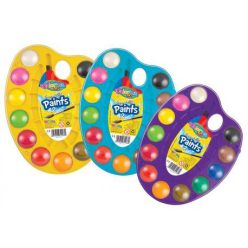 Vízfesték, 12 gombos, 32mm, paletta, Colorino