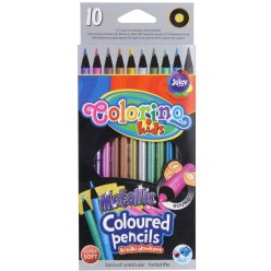 Színes ceruzakészlet 10 db-os, Colorino Metallic, kerek