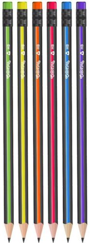 Grafitceruza HB radírral, Colorino School Stripes trio, háromszög test