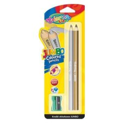   Arany + ezüst színes ceruzakészlet + hegyező, Colorino, kerek