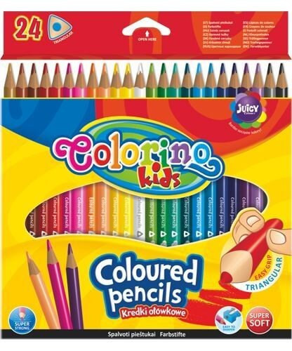 Színes ceruzakészlet 24 db-os, Colorino trio, háromszög test