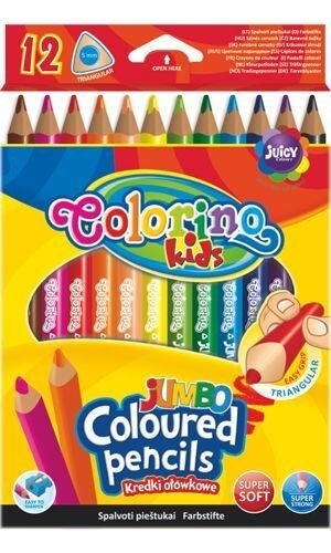 Színes ceruzakészlet 12 db-os Colorino JUMBO trio, háromszög test
