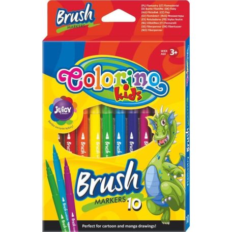 Filctoll készlet 10 db-os, ecsetvégű, Colorino Brush