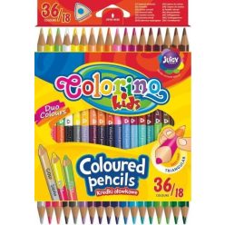   Színes ceruzakészlet 18/36, DUO (kétvégű), Colorino, háromszög test