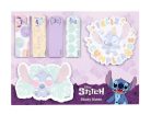 Stitch jegyzettömb-, jelölőcímke készlet, 6 db-os, asztali tartóval, Feliz Cumpleanos