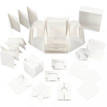   Meglepetés ajándékdoboz (explosion box), 7x7x7 cm + 12x12x12 cm, fehér