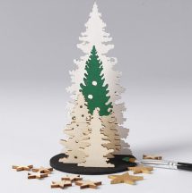   Karácsonyi fa dekoráció készítő kreatív szett, 15x17cm, karácsonyfák
