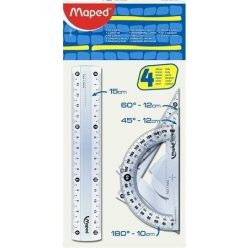 Vonalzókészlet, kicsi, műanyag, 4 db-os, Maped