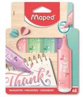 Szövegkiemelő készlet, 4 db-os, 1-5 mm, Maped Fluo Peps Flex Pastel, pasztell szín, többféle készlet