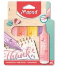 Szövegkiemelő készlet, 4 db-os, 1-5 mm, Maped Fluo Peps Flex Pastel, pasztell szín, többféle készlet