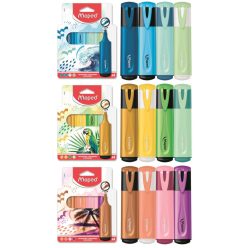   Szövegkiemelő készlet, 4 db-os, 1-5 mm, Maped Fluo Peps Assorted, többféle készlet