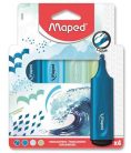 Szövegkiemelő készlet, 4 db-os, 1-5 mm, Maped Fluo Peps Assorted, többféle készlet