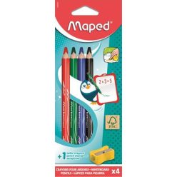   Táblaceruza készlet, 4 db-os, Maped, fehértáblához, hegyezővel