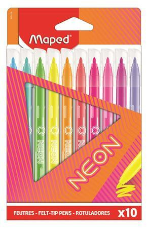 Filctoll készlet 10 db-os, 2,8 mm, kimosható, Maped Neon