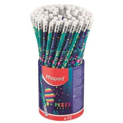   Grafitceruza HB, radírral, Maped Pixel Party, háromszög test, kétféle minta