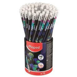   Grafitceruza HB, radírral, Maped Deepsea Paradise, háromszög test, kétféle minta