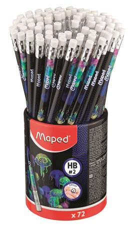 Grafitceruza HB, radírral, Maped Deepsea Paradise, háromszög test, kétféle minta