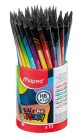 Grafitceruza HB, radírral, Maped Black Peps Energy, háromszög test, 6 különböző motiváló felirattal