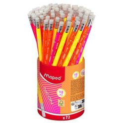   Grafitceruza HB, radírral, Maped Black Peps Neon, háromszög test, többféle változat
