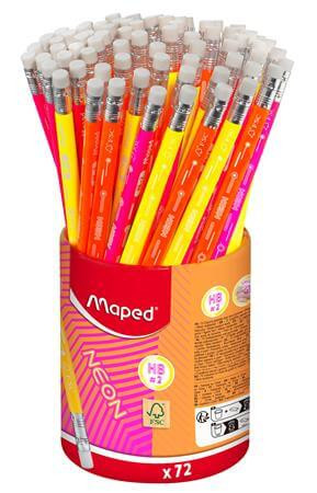 Grafitceruza HB, radírral, Maped Black Peps Neon, háromszög test, többféle változat