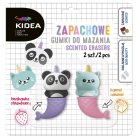 Illatos radír szett, 2 db / csomag, sellő panda és cica (karamell és eper illat), Kidea
