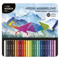   Aquarell színes ceruzakészlet, 24 db-os, fémdobozos, hatszög test, Kidea