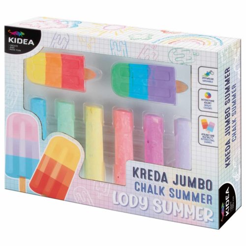 Aszfaltkréta, 8 db-os, jumbo, pálcikás fagyis, Kidea