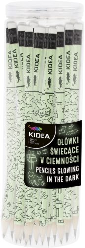 Foszforeszkálós testű grafitceruza radírral, HB, 1 db, Kidea