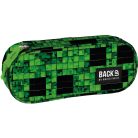 Minecraft mintás tolltartó, beledobálós, ovális, BackUp, 2025, A64, zöld-fekete
