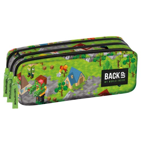 Minecraft mintás tolltartó, beledobálós, ovális, BackUp, 2025, G61