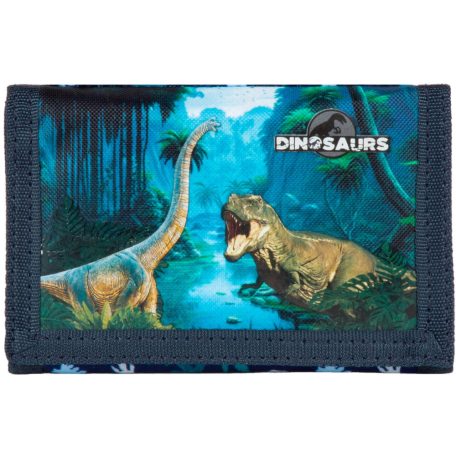 Dinoszaurusz pénztárca, 12x8cm, DN19, kék-zöld