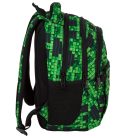 Minecraft mintás hátizsák, 3 rekeszes, 39x27x20cm, BackUp, 2025, P64, zöld-fekete