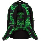 Minecraft mintás hátizsák, 3 rekeszes, 39x27x20cm, BackUp, 2025, P64, zöld-fekete