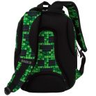 Minecraft mintás hátizsák, 3 rekeszes, 39x27x20cm, BackUp, 2025, P64, zöld-fekete