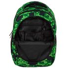 Minecraft mintás hátizsák, 3 rekeszes, 39x27x20cm, BackUp, 2025, P64, zöld-fekete