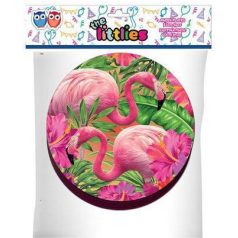Flamingó papír tányér, 23cm, 6 db/csomag