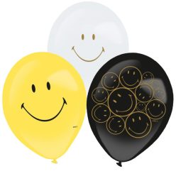   Emoji Smiley Originals léggömb, lufi 6 db-os 11 inch (27,5 cm)