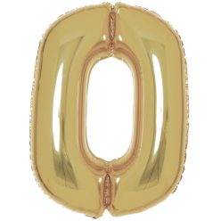 Arany White Gold 0-ás szám fólia lufi 90 cm