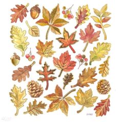 Matrica, őszi színes levelek, 15x17cm
