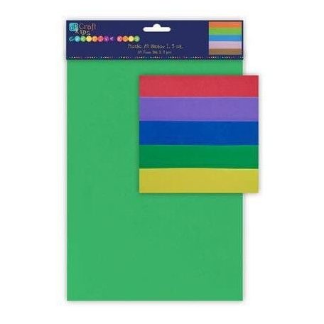 Dekorgumi csomag, A/4, 5 lap/cs, alap színek