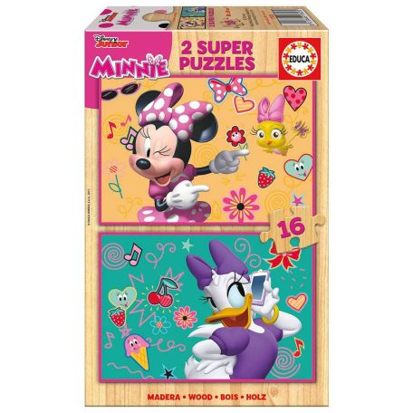 Educa Minnie egér boldog segítői fa puzzle, 2 x 16 darabos