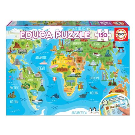 Educa Műemlékek világtérkép puzzle, 150 darabos