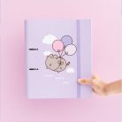 Pusheen cicás gyűrűskönyv A/4, 2 gyűrűs, Moments, lila