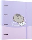 Pusheen cicás gyűrűskönyv A/4, 4 gyűrűs, Moments, lila