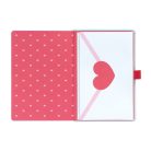 Pusheen cicás napló gumis pánttal, A/5, 96 lapos, világító tollal, Love notes