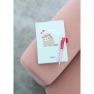 Pusheen cicás napló gumis pánttal, A/5, 96 lapos, világító tollal, Love notes