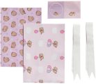 Pusheen cicás ajándékcsomagoló szett (2 ív 50x70m-es csomagolópapír, gyorsmasni, ajándékkísérő matrica)